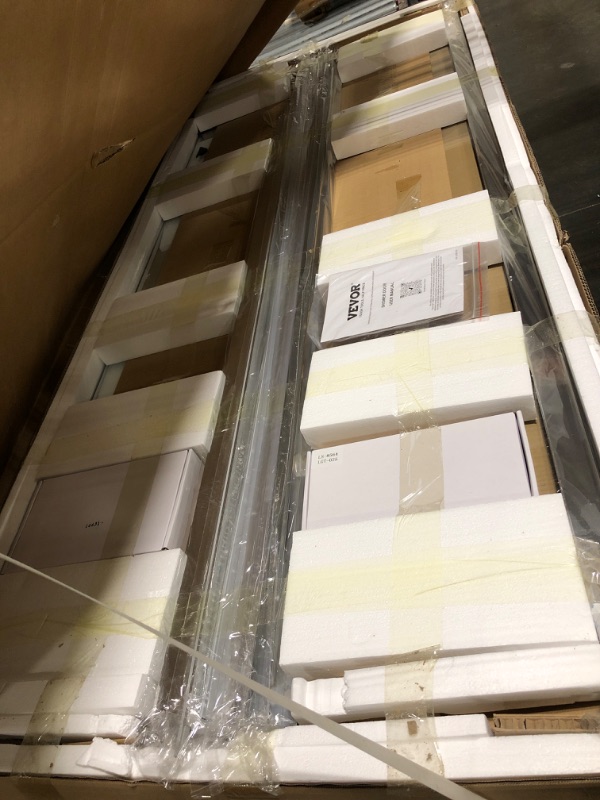 Photo 1 of **MISSING PIECES UNKNOWN**VEVOR Semi-Frameless Shower Door, 57.7-59 W x 70 H in, Shower Sliding Glass Door with 1/4 in(6mm) Clear Tempered Glass, Waterproof Shatterproof Nano Stainproof with Stainless Steel Hardware, Chrome