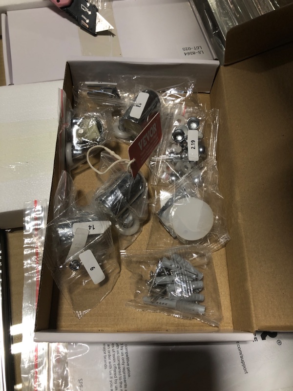 Photo 1 of **MISSING PIECES UNKNOWN**VEVOR Semi-Frameless Shower Door, 57.7-59 W x 70 H in, Shower Sliding Glass Door with 1/4 in(6mm) Clear Tempered Glass, Waterproof Shatterproof Nano Stainproof with Stainless Steel Hardware, Chrome