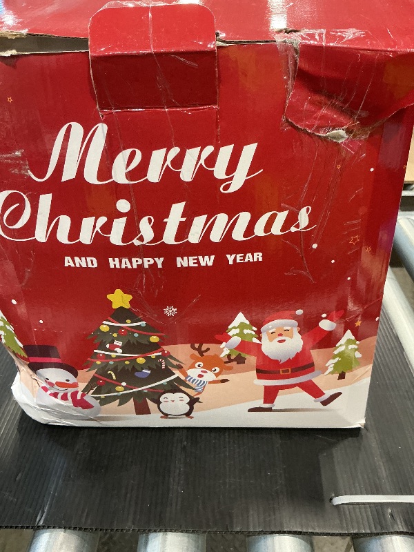 Photo 1 of **UNTESTED**
Christmas Inflatables Decorations Outdoor, 8FT Rooftop Santa Claus, Blow Up Sitting Santa with Gift Candy and Reindeer, Inflatable Yard Decor with Built-in LED Lights for Xmas Garden Lawn Party