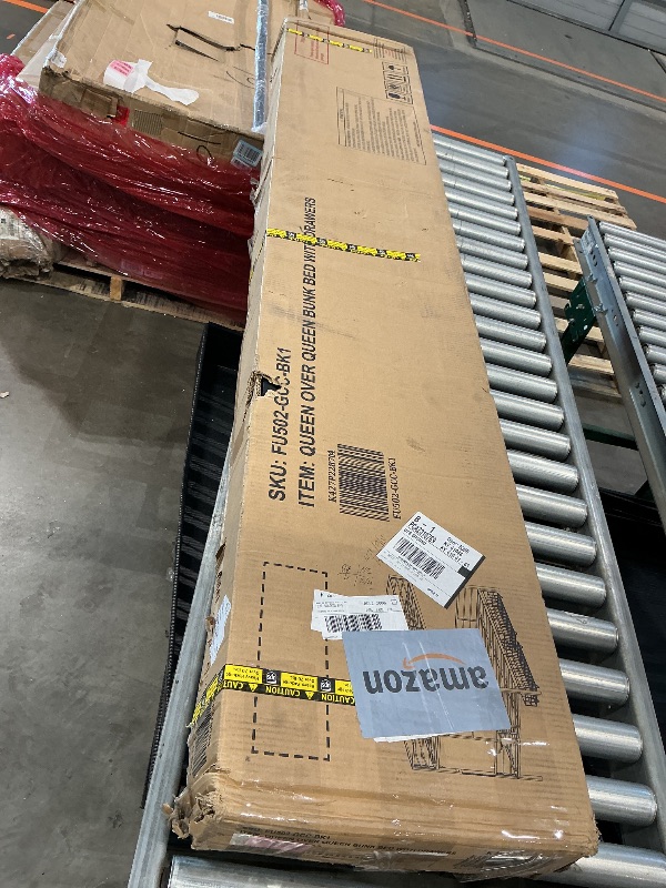 Photo 1 of *PARTIAL SET*
PVWIIK Queen Over Queen Bunk Bed with Drawer and Design Sense Headboard for Adult Teenagers Bedroom,Metal Bed Frame w/Safety Guardrails for Girls, Boys,Modern Style Bed/No Box Spring Required,Black