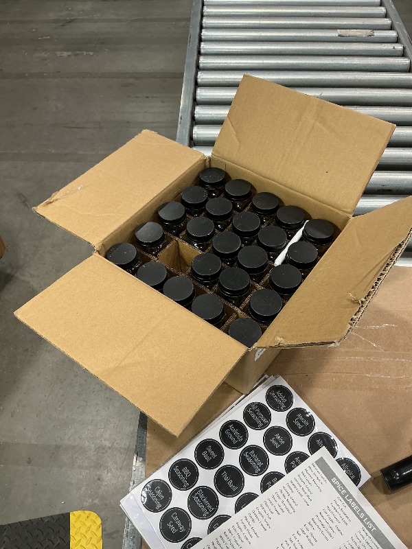 Photo 1 of *USED*
Churboro 25 Spice Jars with 547 Labels- Glass Spice Jars with Black Metal Caps, 4oz Empty Spice Containers with Shaker Lids, Funnel, Chalk Pen, Square Seasoning Bottles for Spice Rack, Drawer, Cabinet