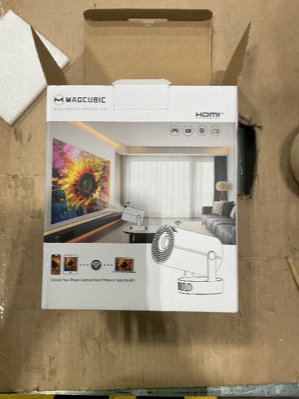 Photo 3 of Magcubic Mini Projector with WiFi 6 and Bluetooth 5.4, Portable Projector 4K Support, 5W Soundbase Speaker, Auto Vertical Keystone 180°Rotatable Smart Proyector for Movie Home Outdoor