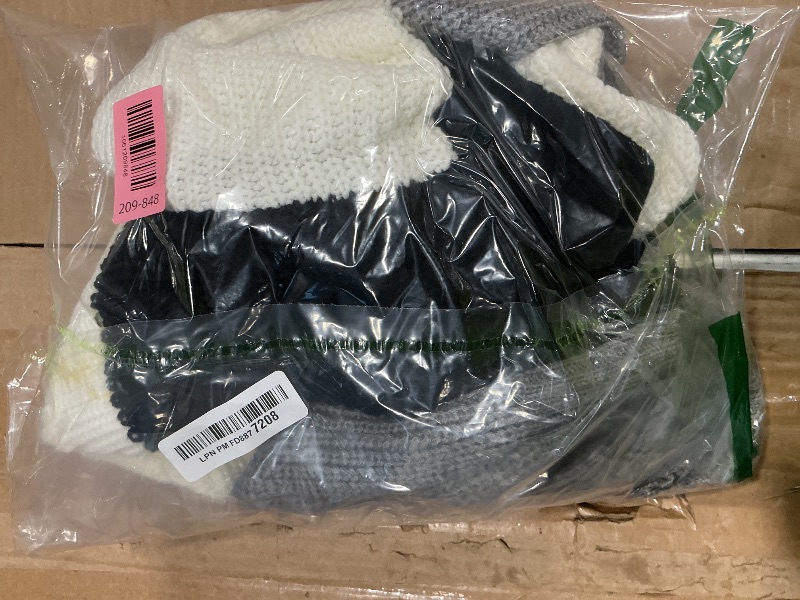 Photo 1 of *MINOR DAMAGE - USED*
VIMPUNEC Womens Off The Shoulder Oversized Sweater Color Block Pullover Sweaters Cable Knit Chunky Striped Tops B Black, Small