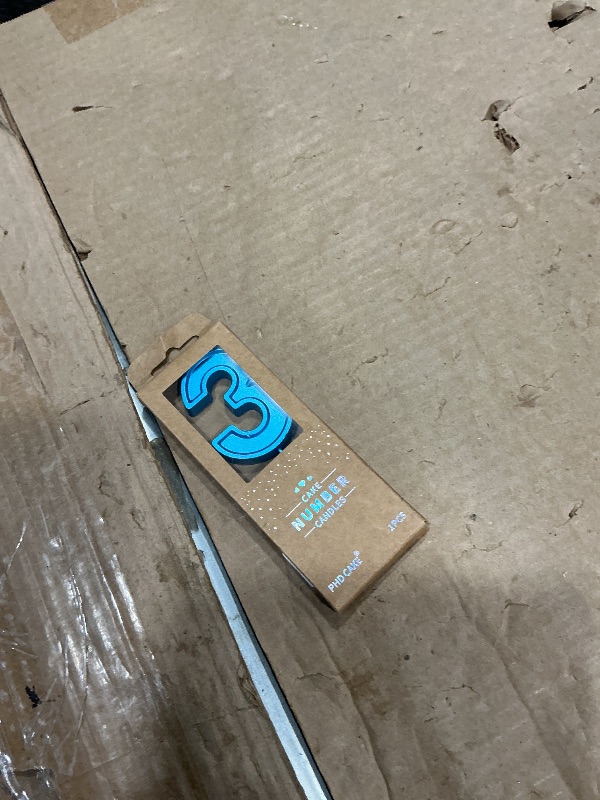 Photo 1 of *MINOR DAMAGE - USED*
PHD CAKE 2.76 Inch Luxe Blue 3 Number Birthday Candles, Blue Number Candles, Cake Number Candles, Party Celebration