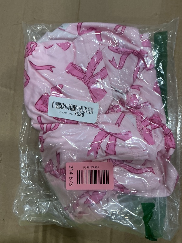 Photo 1 of *Partial set* Ekouaer Pajamas for Women Set Button Up Sleepwear Cute Pjs Ruffle Sleeve Notch Collar Lounge Sets with Long Pants Pink Bow Tie M