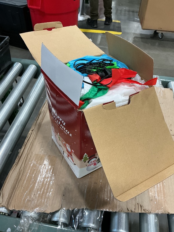 Photo 1 of 6 FT Christmas Inflatable Snowman Outdoor Decoration with Build-in Multicolor LEDs, Snowman with 4 Gifts Blow Up Inflatables Christmas for Yard Garden Lawn Xmas Holiday Decor