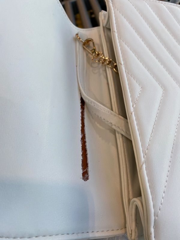 Photo 1 of ***MINOR DAMAGE*** ***READ CLERK NOTES*** KKXIU Women Formal PU leather Evening Envelope Clutch Purses and Handbags for Party Wedding Prom Bridal (A-White)