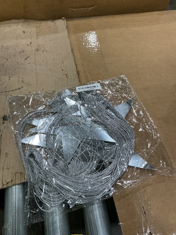 Photo 1 of *MISSING PARTS UNKNOWN*
24 Pcs Silver Cardboard Stars Hanging Stars Cutouts for Party Decoration 4 Sizes Glitter Star Cardboard with Nylon String Double Printed Paper Star Decorations for Wedding Wall Decor