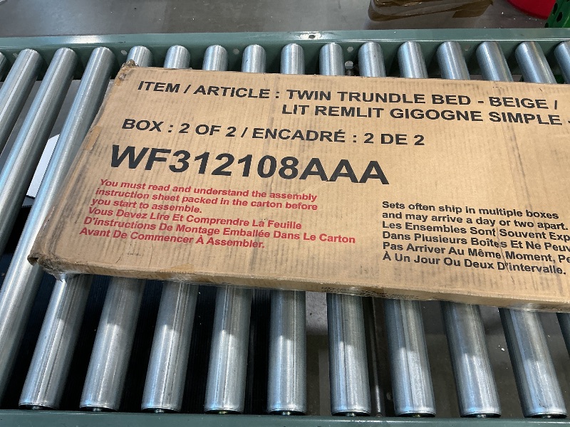 Photo 1 of ***PARTIAL SET*** ***READ CLERK NOTES*** Merax Twin Size Velvet Upholstered Platform Bed, Wood Bed Frame with Twin Size Trundle, Beige