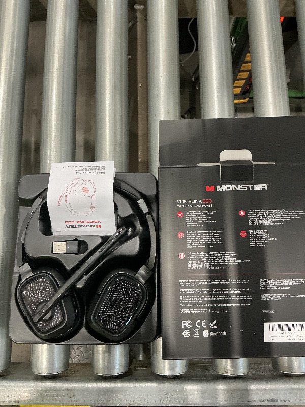 Photo 1 of **UNTESTED**
Monster VoiceLink 200 Wireless Headset with Mic for Work, Bluetooth V5.4 Headphones with AI Noise Cancelling Mic & USB Dongle, 60H Playtime & Mic Mute for Computer/Laptop/PC/iPhone/Android