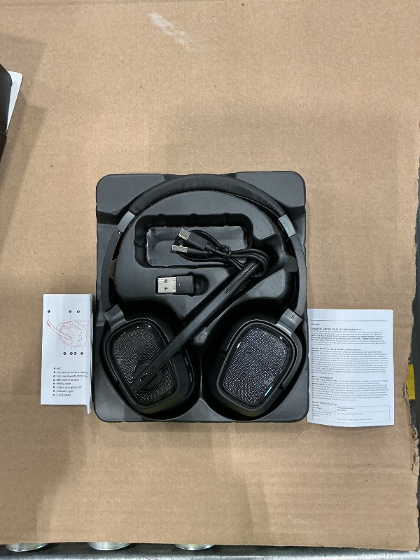 Photo 3 of Monster VoiceLink 200 Wireless Headset with Mic for Work, Bluetooth V5.4 Headphones with AI Noise Cancelling Mic & USB Dongle, 60H Playtime & Mic Mute for Computer/Laptop/PC/iPhone/Android