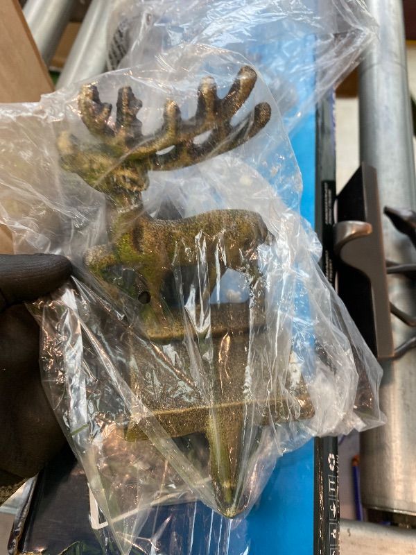 Photo 4 of **MISSING 1 Holder**
OCTERIC 4Pcs Stocking Holders, Reindeer Pattern Metal Mantel Hooks, Anti-Slip Heavy Duty Solid Cast Iron Mantle Hangers Xmas Décor for Fireplace Holiday Indoor Decoration