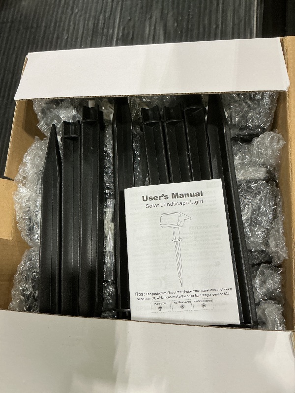 Photo 1 of *MISSING PARTS UNKNOWN*
Kaxiida Solar Lights Outdoor Waterproof IP68, 3 Lighting Models Solar Powered Spot Lights Outdoor, 56LED Solar Light Dusk to Dawn for Yard Patio Garden Pathway Landscape Lighting (White, 10 Pack)