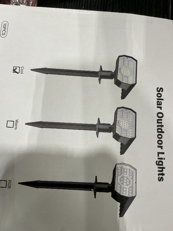 Photo 1 of *MISSING PARTS UNKNOWN*
Kaxiida Solar Lights Outdoor Waterproof IP68, 3 Lighting Models Solar Powered Spot Lights Outdoor, 56LED Solar Light Dusk to Dawn for Yard Patio Garden Pathway Landscape Lighting (White, 10 Pack)