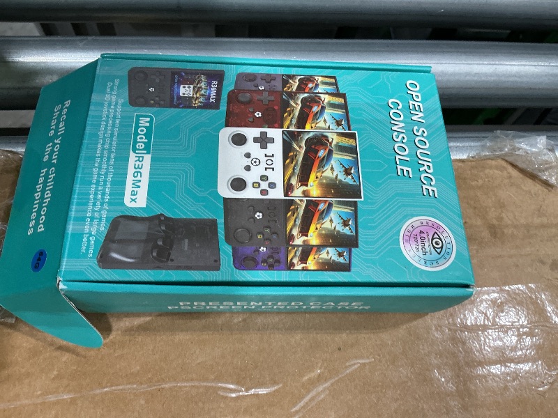 Photo 1 of R36MAX Retro Handheld Game Console - 64GB Preloaded Classic Video Games, Support 30+ Simulators, Linux-Powered Portable Game Emulator Console with 4.0-in HD IPS Screen (Transparent Blue)