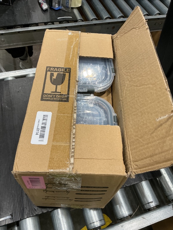 Photo 1 of *MINOR DAMAGE - USED*
M MCIRCO 10-Pack Glass Food Storage Container with Lids, Airtight Lunch Bento Boxes, Glass Meal Prep Container,Microwave, Oven, Freezer and Dishwasher Friendly