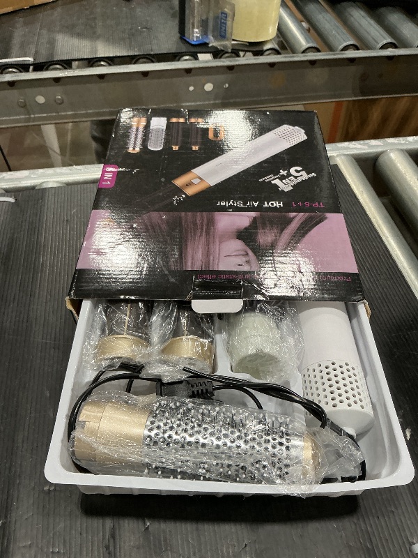 Photo 1 of **MINOR DAMAGE - USED**
Hair Dryer Brush 5 in 1, Negative Ion Blow Dryer Brush Set Upgrade Hot Air Brush Air Styler Curling Wrap Air Curler, Curling Iron Hair Styling Tools As A Gift for Straight/Curl/Drying/Smoothing