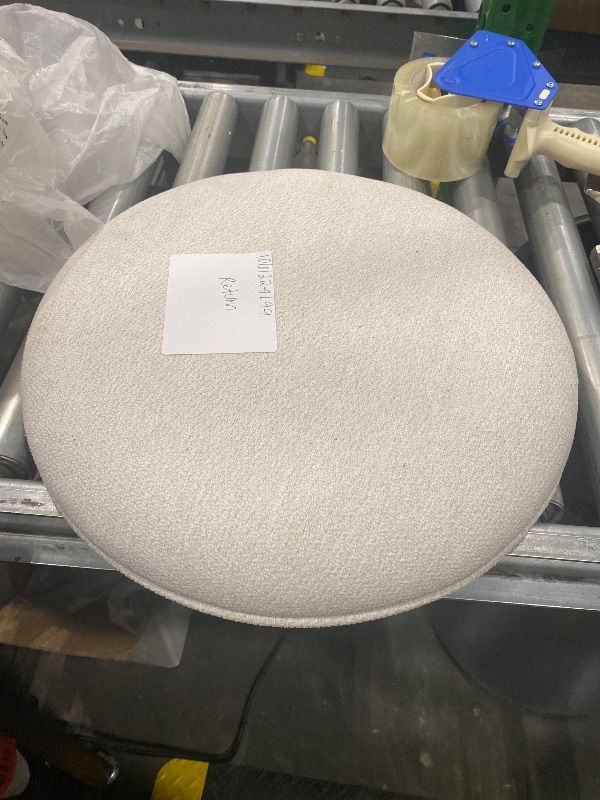 Photo 1 of ***MISSING PIECES*** ***READ CLERK NOTES*** Armen Living Isla 26 in. Amber Glow Counter Height Rubberwood Swivel Barstool with Ivory Fabric Seat