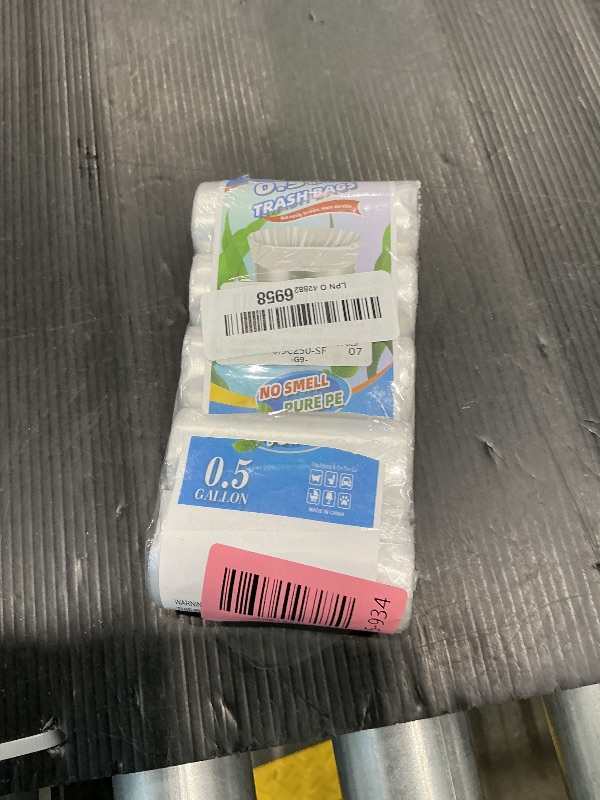 Photo 1 of 0.5 Gallon 250 pcs Mini Clear Trash Bags, Tiny Strong Garbage Bags,Small Plastic Bags for Desktop Trash Bin, Tiny Bathroom Trash Can Bin Liners,Mini Bags for Waste Basket Liner,Fit 2 Liters-Clear