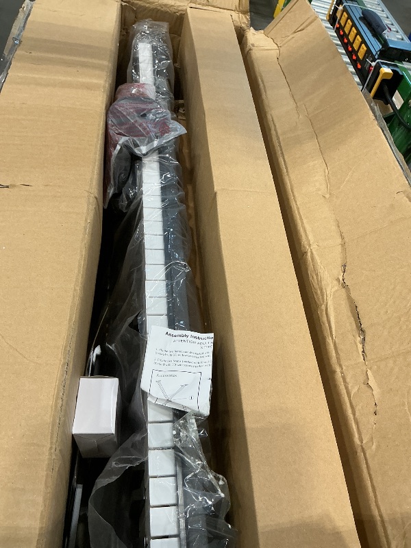 Photo 1 of 61 Key Portable Electronic Keyboard Piano w/Lighted Full Size Keys, LCD, Headphones, X-Stand, Stool, Music Rest, Microphone, Note Stickers, Built-In Speakers,3 Teaching Modes