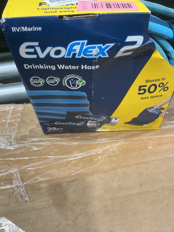 Photo 1 of *USED*
Camco EvoFlex2 25-ft Drinking Water Hose - RV Drinking Water Hose Reinforced with Fabric & Ultra Lightweight - Contains No Lead, No BPA & No Phthalate - Abrasion Resistant (22577)