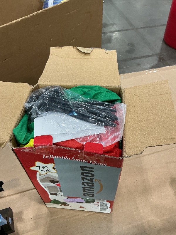 Photo 1 of ***The reference image may be different from the product design.***Omdekor 7 FT Christmas Inflatable Santa Claus Indoor Outdoor Decoration, Giant Blow up Santa Claus with Green Gift Bag, Built-in LED Lights for Patio Yard Garden Lawn Xmas Holiday Party Ho