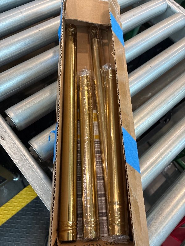 Photo 1 of ***MISSING END PIECES*** YNL Tension Curtain Rod 34-66 inches-Never Rust, Non-Slip, No Drill Adjustable Spring Tension Rod for Laundry Door Closet Small Window Stainless Steel, Brushed Gold