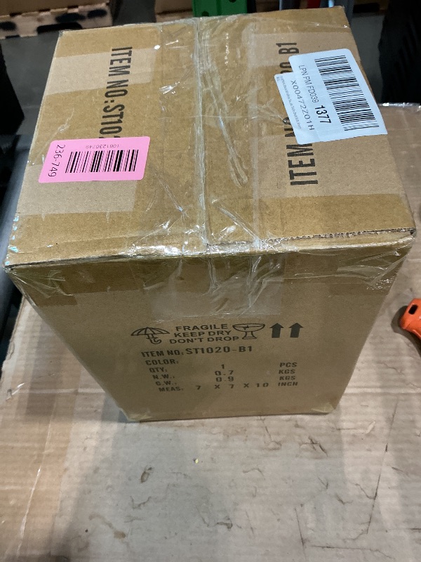 Photo 1 of HAITRAL Black Modern Table Lamp - Minimalist Small Bedside Lamp with Hollowed Out Base Linen Fabric Shade, Vintage Nightstand Lamp for Bedroom Living Room Side Table Desk Kids Room