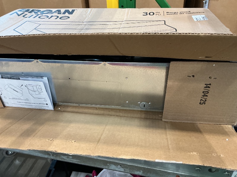 Photo 1 of **MAJOR DAMAGE**
Broan-NuTone 413004 Non-Ducted Ductless Range Hood with Lights Exhaust Fan for Under Cabinet, 30-Inch, Stainless Steel
