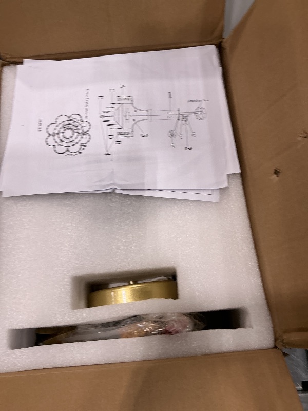 Photo 1 of *USED*
WUZUPS Crystal Chandelier Semi-Flushmount Ceiling Light Modern Lighting Fixture for Bedroom Hallway Entry Kitchen Bathroom, H 19.3" x W 18.3", E12 Base, Gold