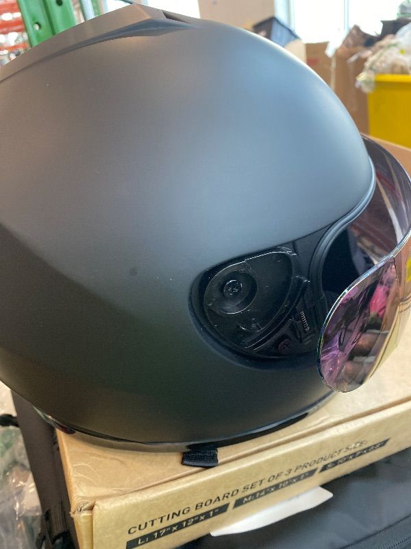 Photo 1 of **MINOR DAMAGE**
WOW Motorcycle Full Face Helmet Street Bike BMX MX Youth Kids Matt Black