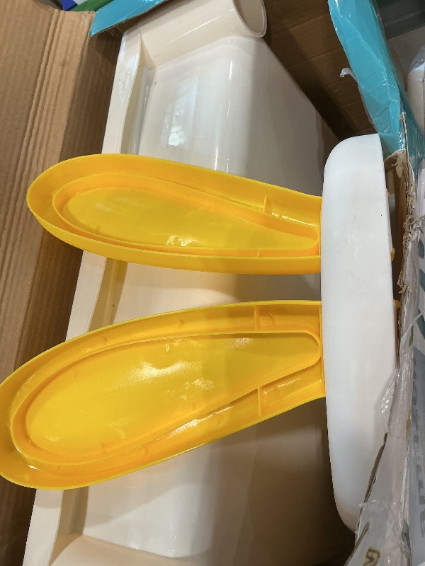 Photo 3 of SWATOW Kids Activity Table, 6-in-1 Play Table Chair Set - Adjustable Height, Storage Box, 105pcs Marble Run Building Blocks, Water & Sand Table Playset Toy Gift for Toddlers