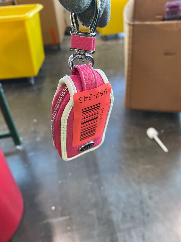 Photo 1 of *USED*
Hbxdeco Car Key Fob Case, Leather Car Key Chain Case Holder with Mesh Window, Universal Auto Keychain Case Protector Cover (Rose Red+White)