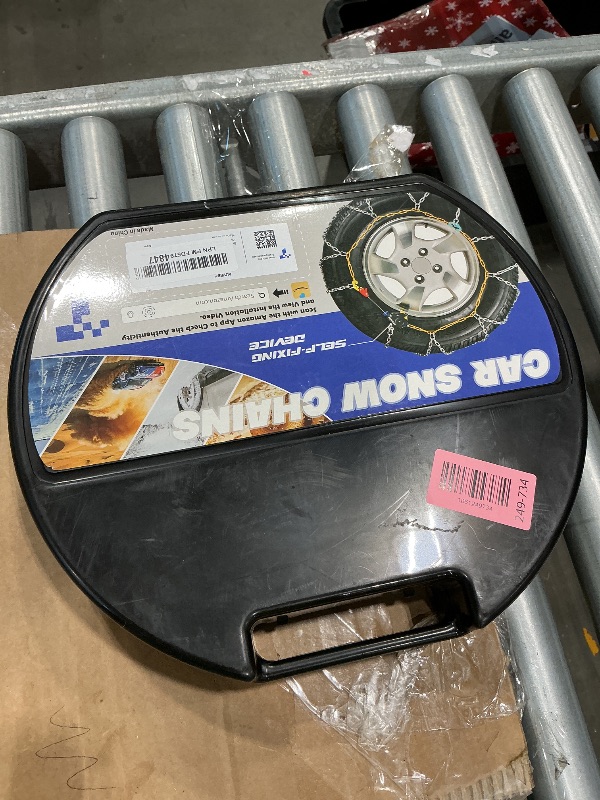 Photo 1 of Snow-Chains Auto Fixing 1 Min Quick Fit Easy Installation Tire-Chains, Portable Reusable Universal Emergency Tire Traction Chain for Passenger Car, Pickup Trucks and SUV - Set of 2