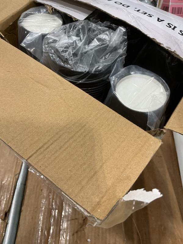 Photo 1 of RAZCC 120 Pack 16 oz Paper Coffee Cups Set, Disposable Black Coffee Cups with Lids, Sleeves and Stirring Sticks, Fit For Cold and Hot Drinks