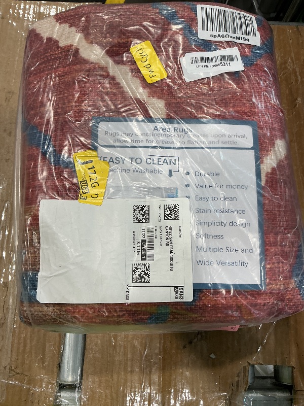 Photo 1 of Area Rug 5x7 Rug Machine Washable Non-Slip Low Pile Print Pattern Western Rug for Living Room Bedroom Entryway Tribal Series -Red/Orange