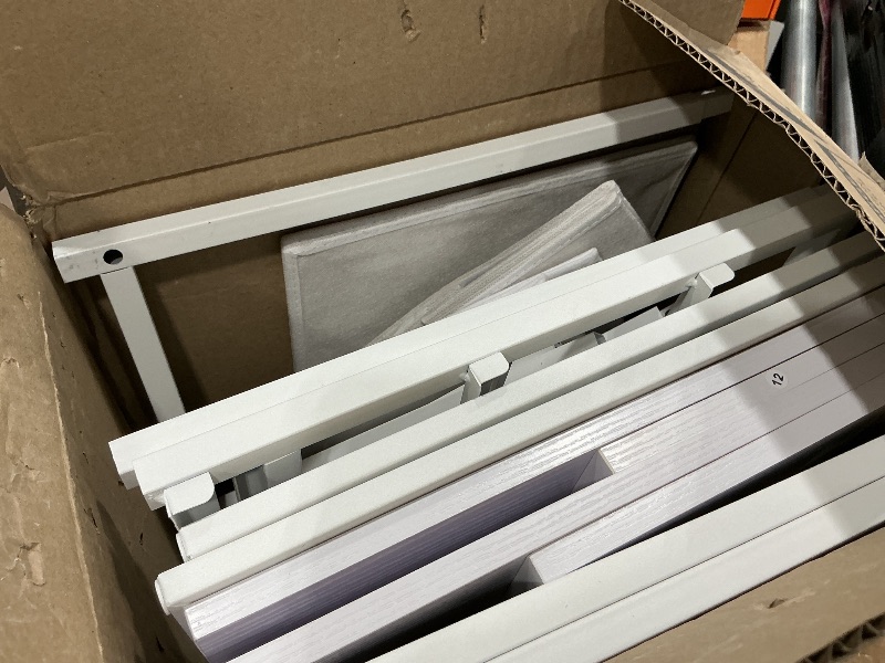 Photo 1 of **MISSING PARTS - Missing instructions**
30 Vinyl Roll Holders for Cricut Cart, Rolling Craft Cart with 3 Fabric Drawer, Craft Organization and Storage Compatible with Cricut Maker Machine, Crafting Table Workstation, White, Patent Pending