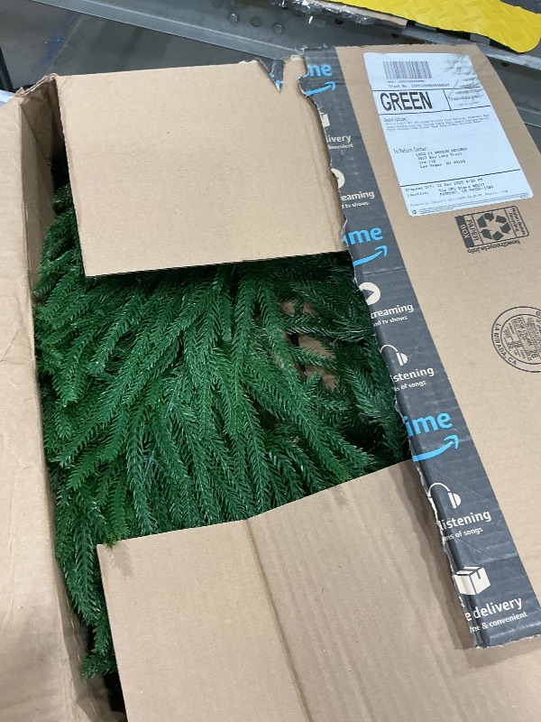 Photo 1 of ?Extra Full? 9FT Christmas Norfolk Pine Garland, Greenery Real Touch Decorations for Mantle Table Staircase Fireplace Mantel Porch Holiday Home Winter Faux Xmas Indoor Outdoor Decor