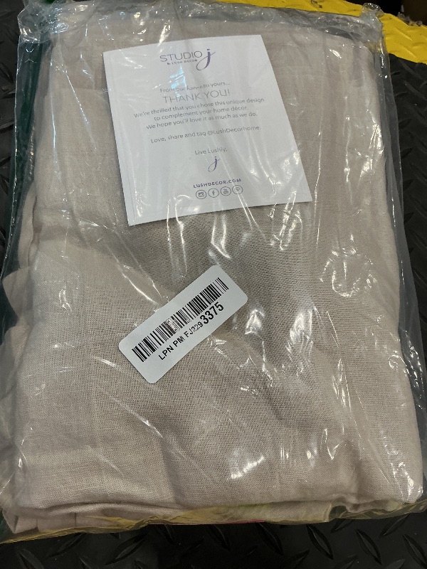 Photo 1 of Lush Decor Belgian Flax Linen Blend Window Curtain Panel Single 50" W x 96" L Linen - Linen Curtains for Bedroom - White Living Room Curtains Farmhouse