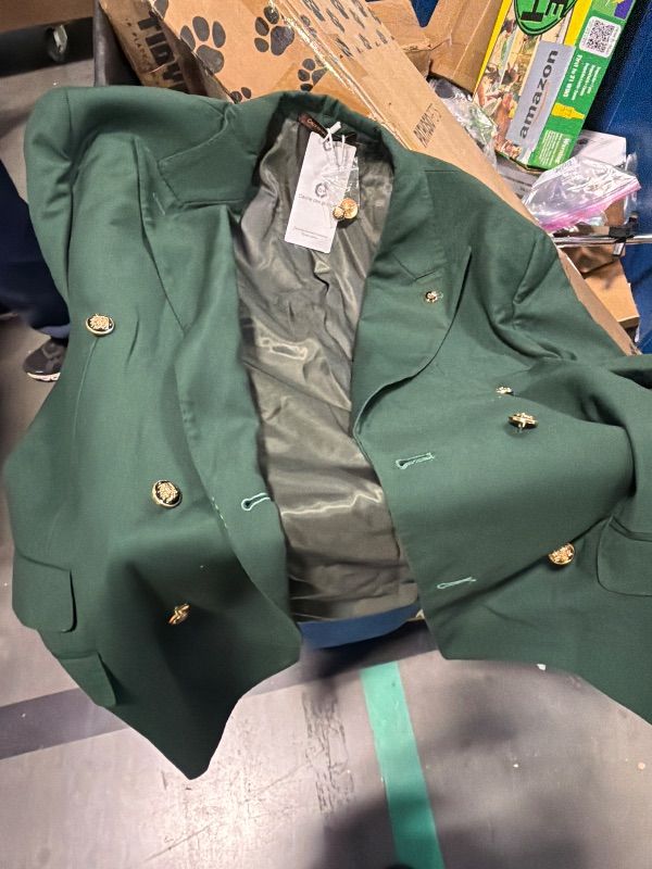 Photo 1 of **PARTIAL SET/check clerk comments**
Cenne Des Graoom Men's Slim Fit 2 Piece Suit Double Breasted Business Wedding Prom Suits Blazer Tuxedo……… Green…