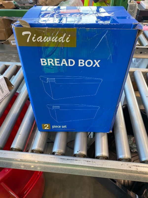 Photo 1 of **Missing**
Tiawudi 2 Pack Large Bread Box for Kitchen Countertop, Airtight Bread Storage Container for Homemade Bread and Bakery Loaf, Plastic Bread Keeper, 11.6 Qt / 11L Each