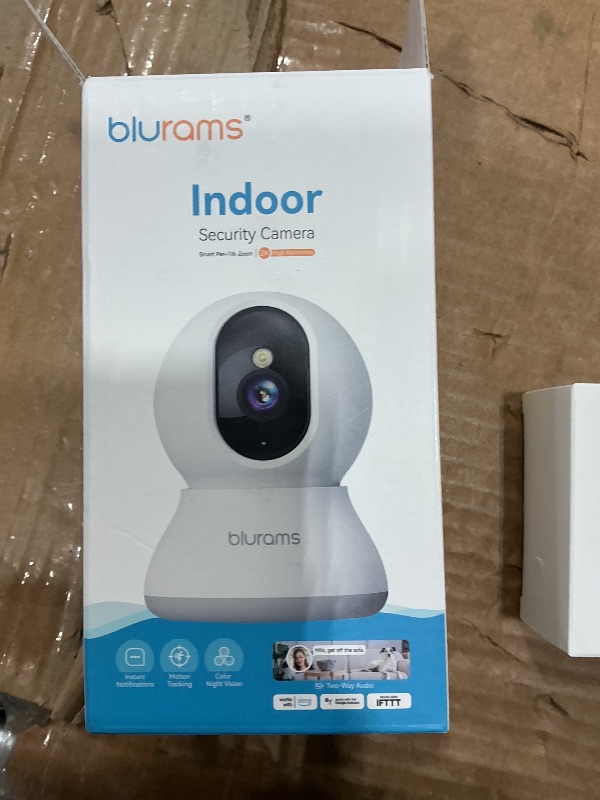 Photo 1 of *USED*
Security Camera 2K, blurams Baby Monitor Dog Camera 360-degree for Home Security w/Smart Motion Tracking, Phone App, IR Night Vision, Siren, Works with Alexa & Google Assistant & IFTTT, 2-Way Audio