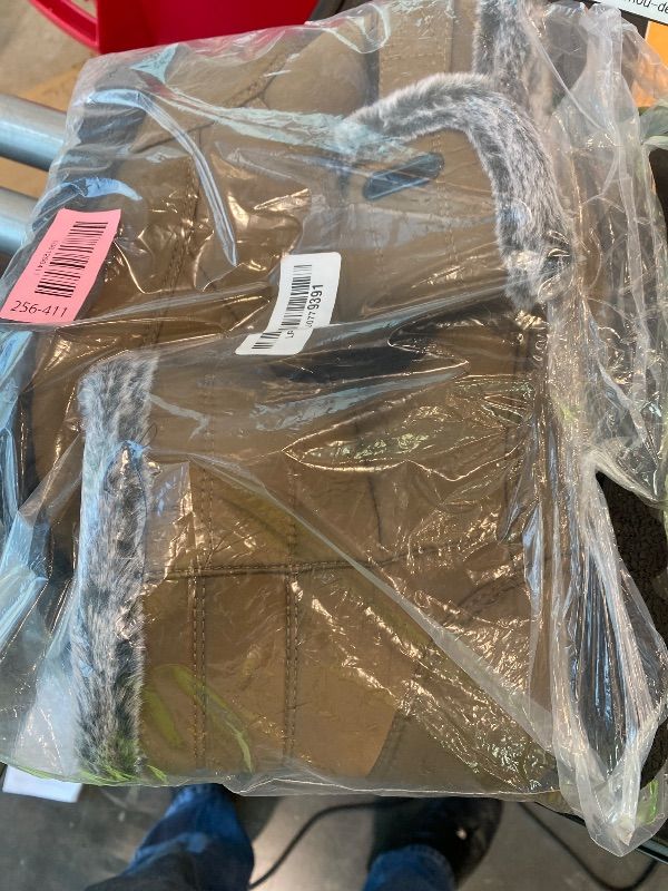 Photo 1 of *MINOR DAMAGE - USED*
GHIBHNA Women'S Pu Waterproof Snow Boots Winter Plus Velvet Non-Slip Warm Outdoor Ankle Boots Suitable For Light Camping Fur Lined Sneaker (brown,9)