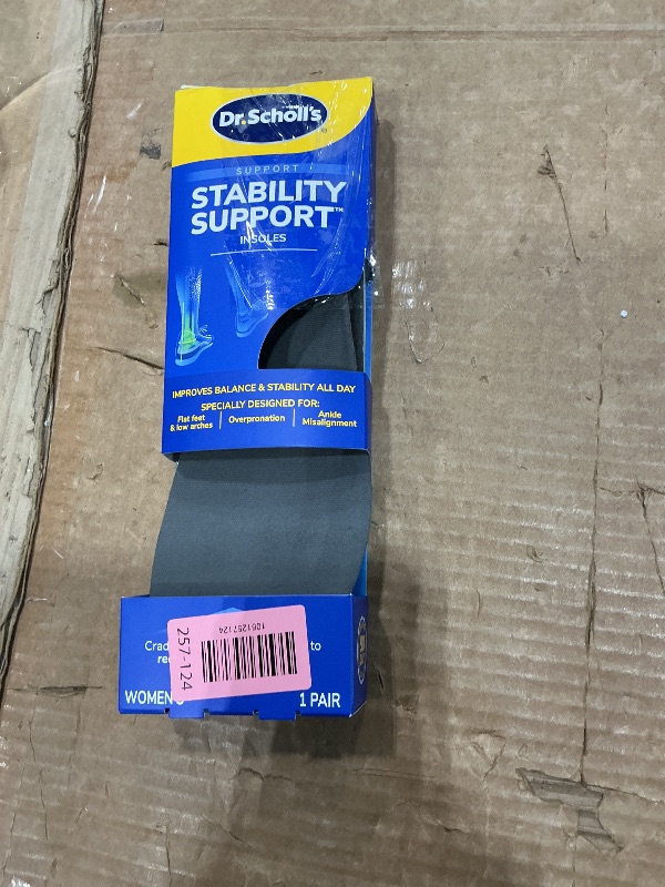 Photo 1 of ?Dr. Scholl's Stability Support Insoles, Flat Feet & Overpronation Low Arch Support, Improves Balance & Stability, Motion Control, Trim Inserts to Fit Shoes, Women's Size 6-10