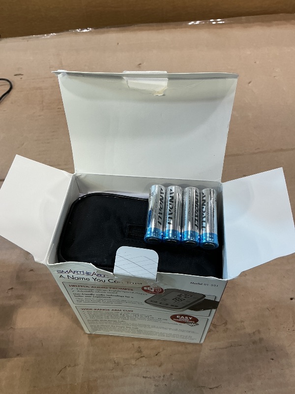Photo 1 of *USED*
SmartHeart Talking Blood Pressure Monitor | Wide-Range Upper Arm Cuff | Trilingual Audio | 4-User Memory | Hypertension Indicator | One-Touch Operation | Home Use Kit