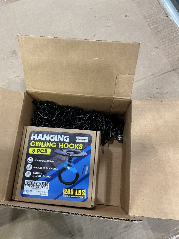 Photo 1 of [UPGRADED] 200LBS 8Pcs Round Ceiling Hooks with Firmly Rotatable Button, Black Wall Mount Metal Hangers for Hanging Hanging Plants, Bird Feeder, Lantern, Lights, Wind Chime, Indoor Outdoor Decor