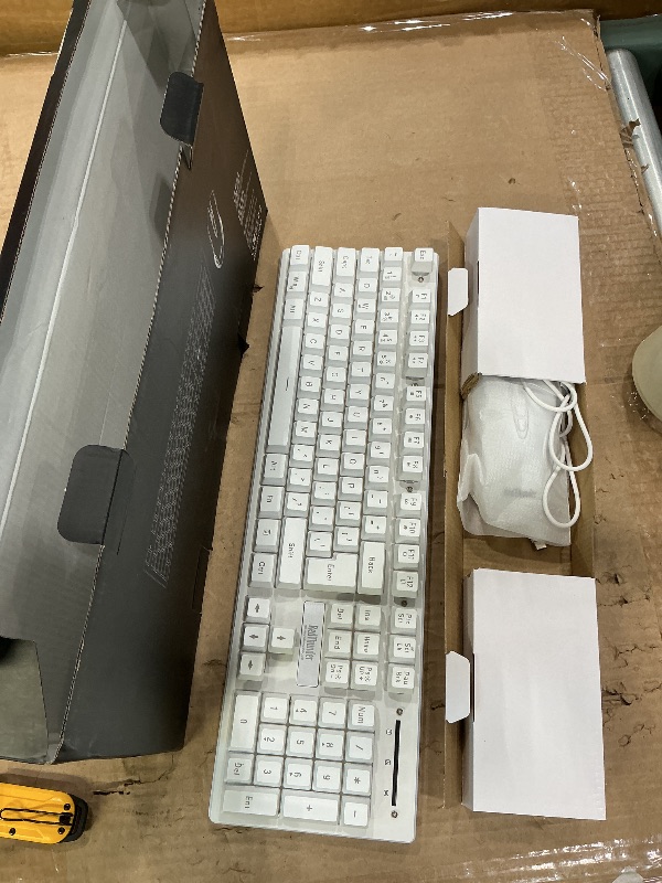 Photo 1 of **MISING USB**
RedThunder K10 Wireless Gaming Keyboard and Mouse Combo, LED Backlit Rechargeable 3800mAh Battery, Mechanical Feel Anti-ghosting Keyboard + 7D 3200DPI Mice for PC Gamer (White)