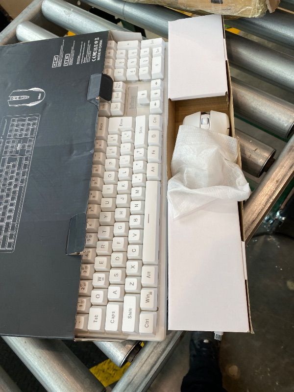 Photo 1 of **MISING USB**
RedThunder K10 Wireless Gaming Keyboard and Mouse Combo, LED Backlit Rechargeable 3800mAh Battery, Mechanical Feel Anti-ghosting Keyboard + 7D 3200DPI Mice for PC Gamer (White)
