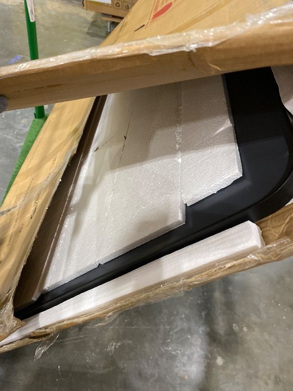 Photo 1 of *MINOR DAMAGE - USED*
55x36 inch Bathroom Mirror,Black Rectangle Mirror,Wall Mounted Bathroom Frame Vanity Mirror with Round Corner for Bedroom Living Room, Entryway Hangs Horizontal or Vertical