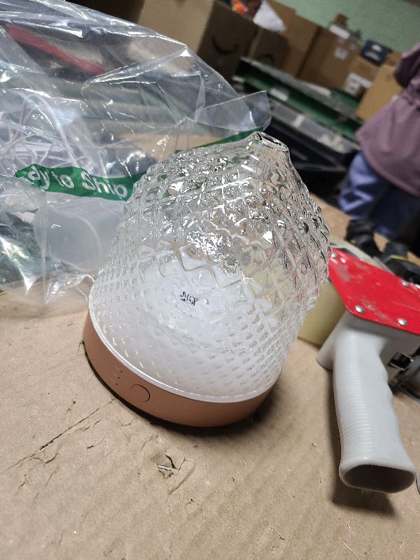 Photo 1 of 200ml Glass Reservoir Essential Oil Diffuser with Glass Dome Ultrasonic Aromatherapy Diffuser with Four Timer Colorful Light Auto-Off for Home Office Bedroom